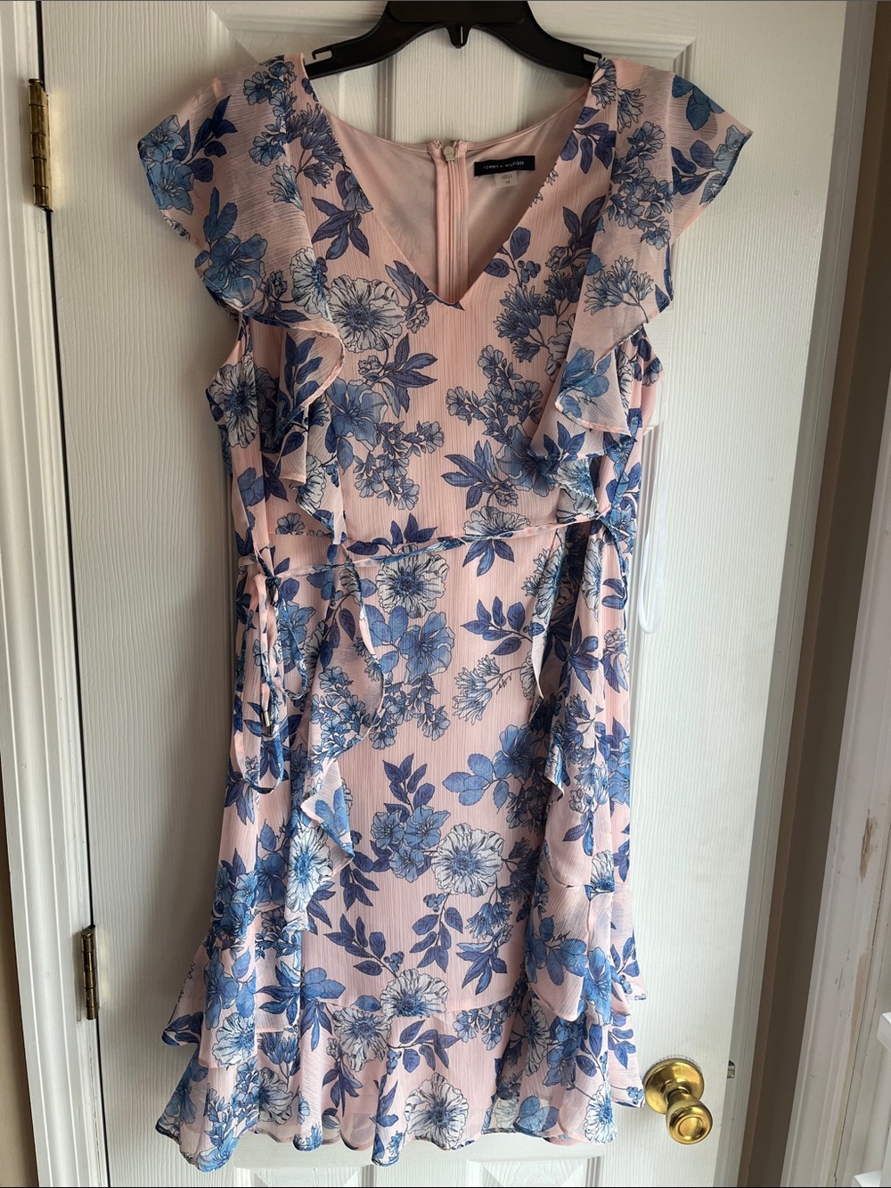 Tommy Hilfiger Pink Dress with Blue Floral Print